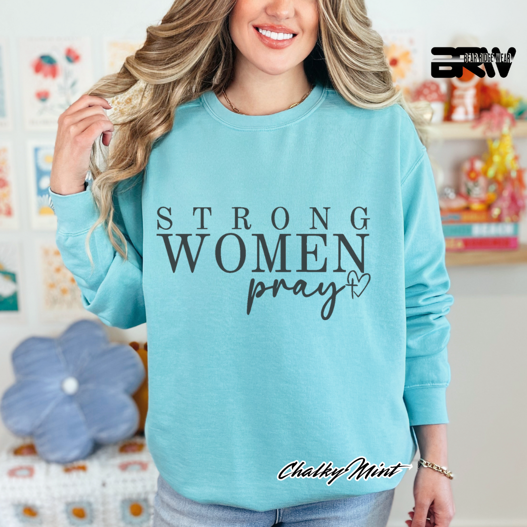 'Strong Woman Pray' Long-Sleeve  Faith Tee