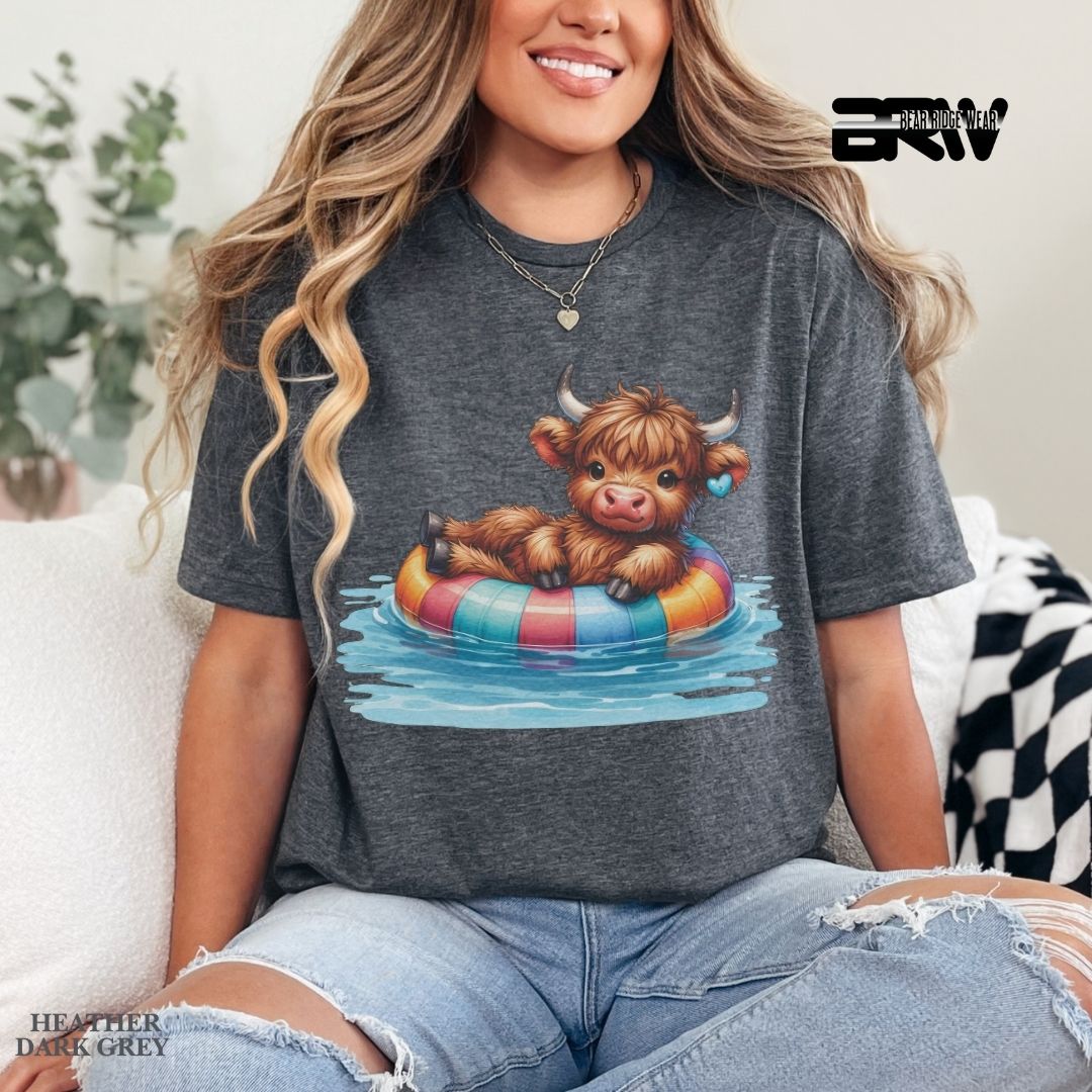 'Highland Cow- Float' 2 Summer Tee
