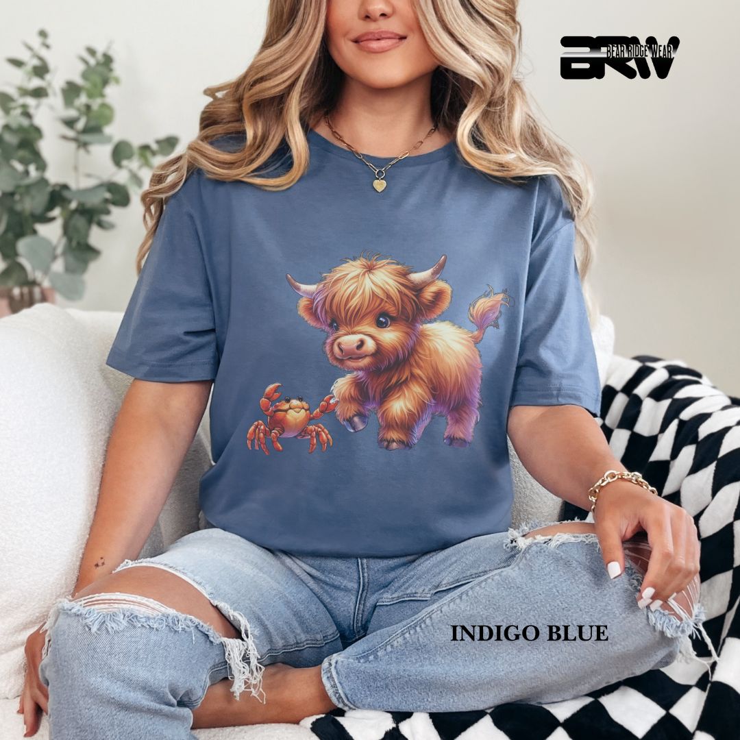 'Highland Cow-Crab' 3 Summer Tee