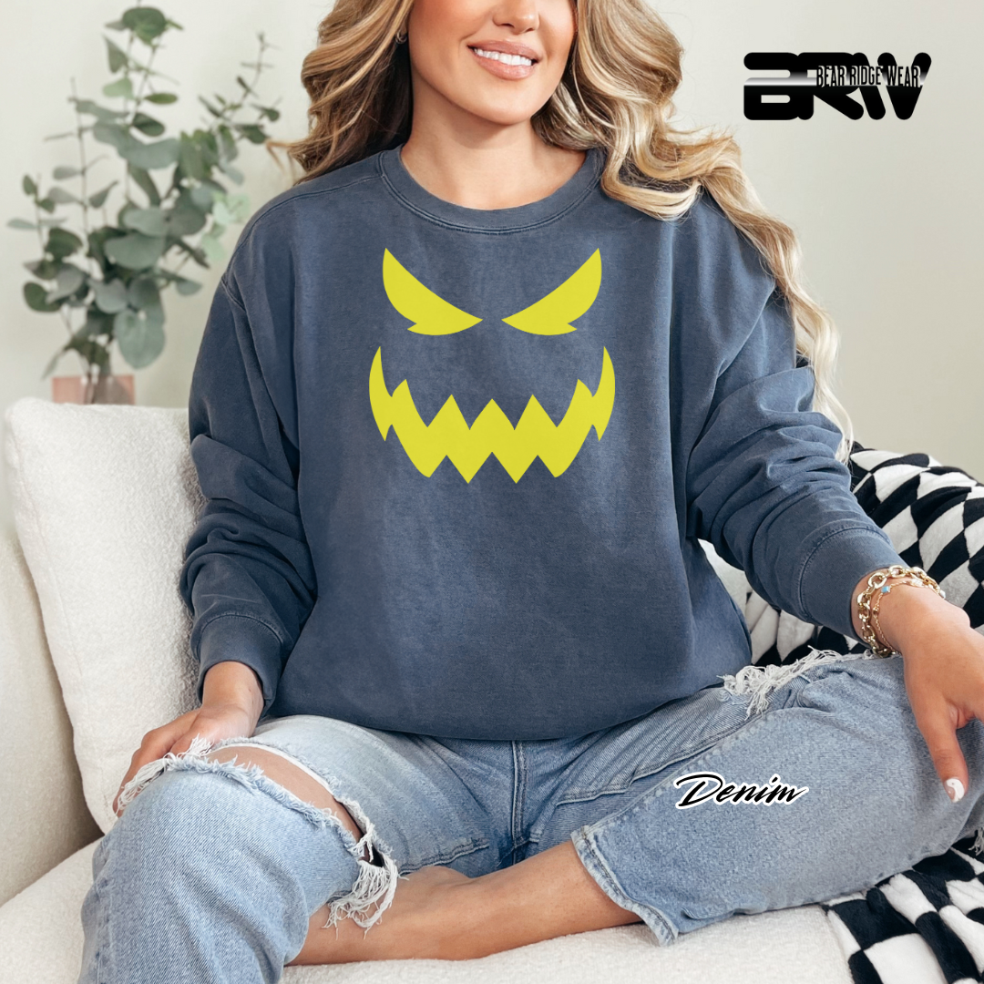 'Scary Pumpkin face' Fall Long Sleeve Tee