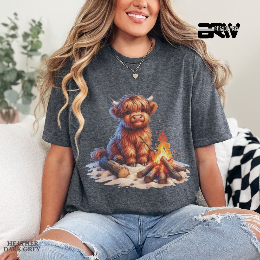 'Highland Cow-Bonfire' 2 Summer Tee