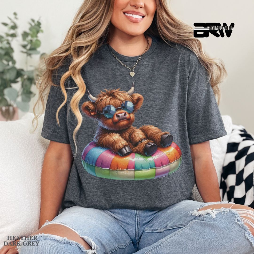 'Highland Cow-Float' 2 Summer Tee