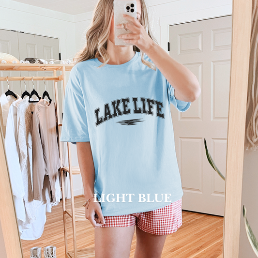 "Black  Stroke Lake Life" Tee