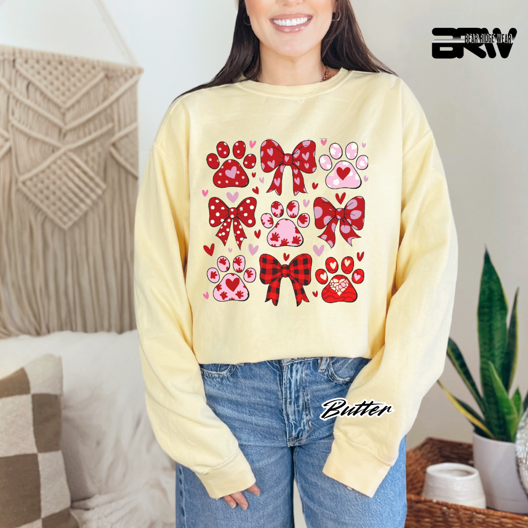 'Dog Paws and Ribbons' Long Sleeve Tee