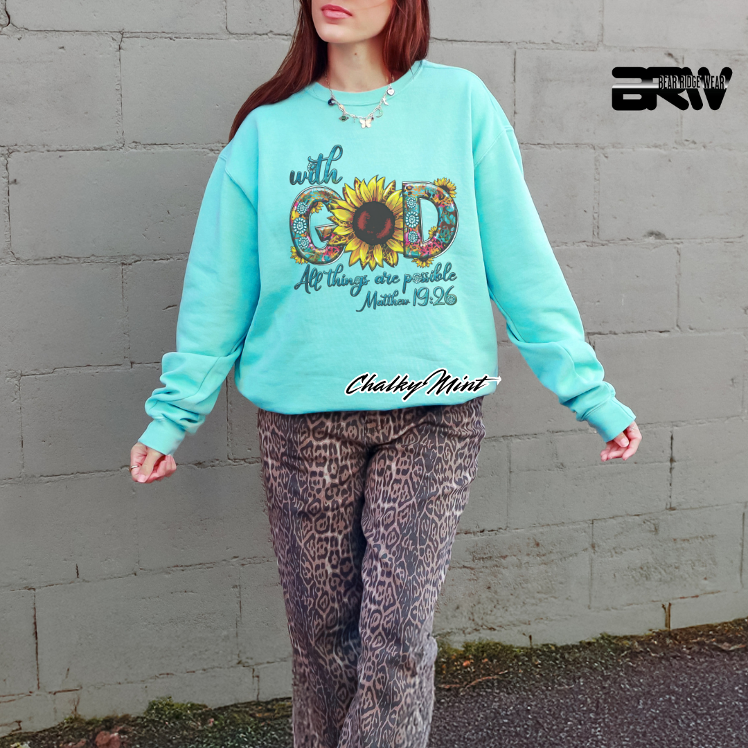 'With God All Things Are Possible' Long-Sleeve Faith Tee