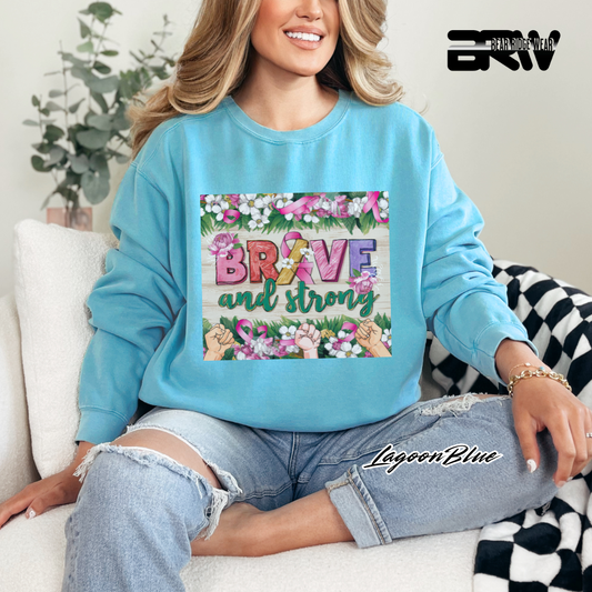 'Brave And Strong' Awareness Crewneck Sweatshirt