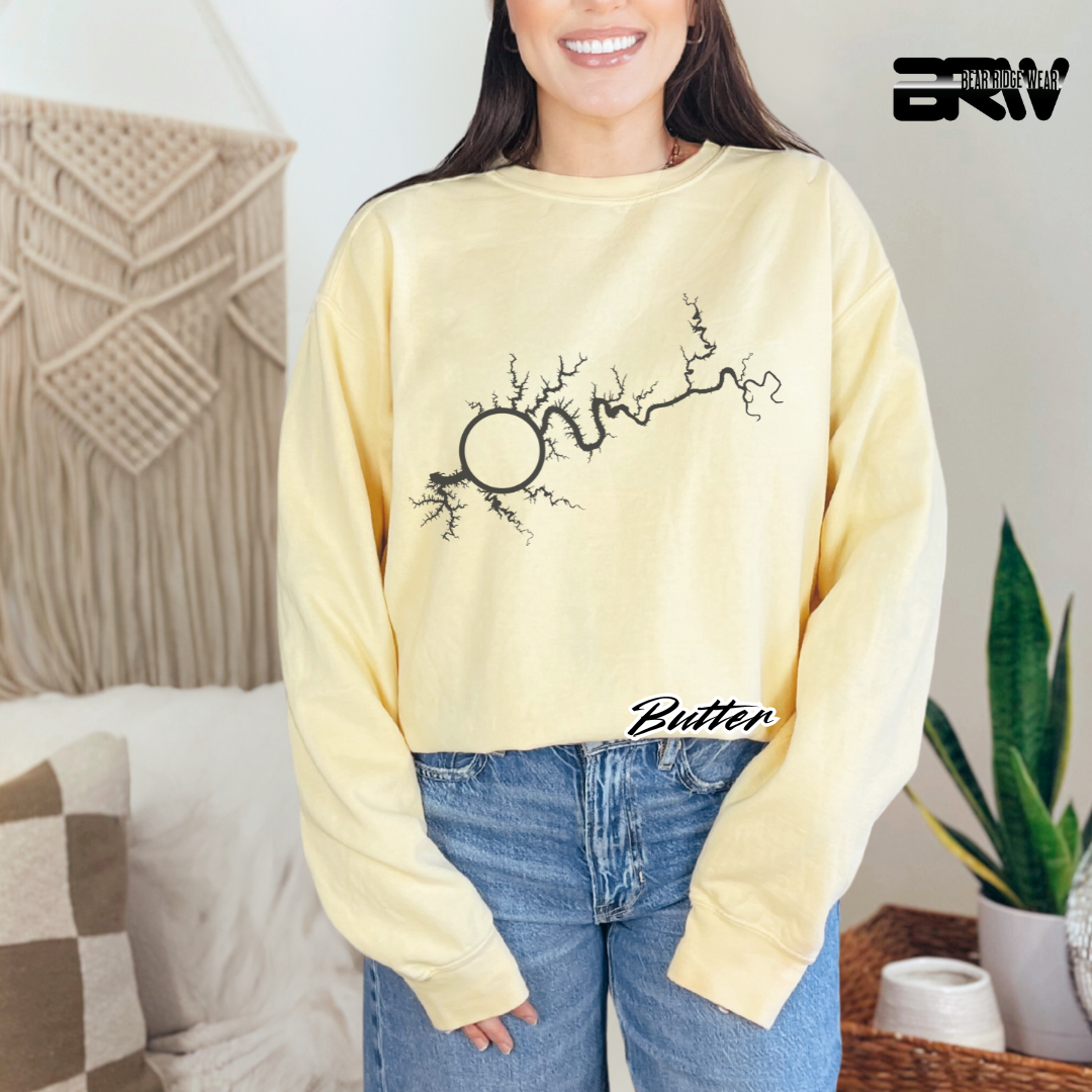 'Lake Cumberland Map' Long Sleeve Tee