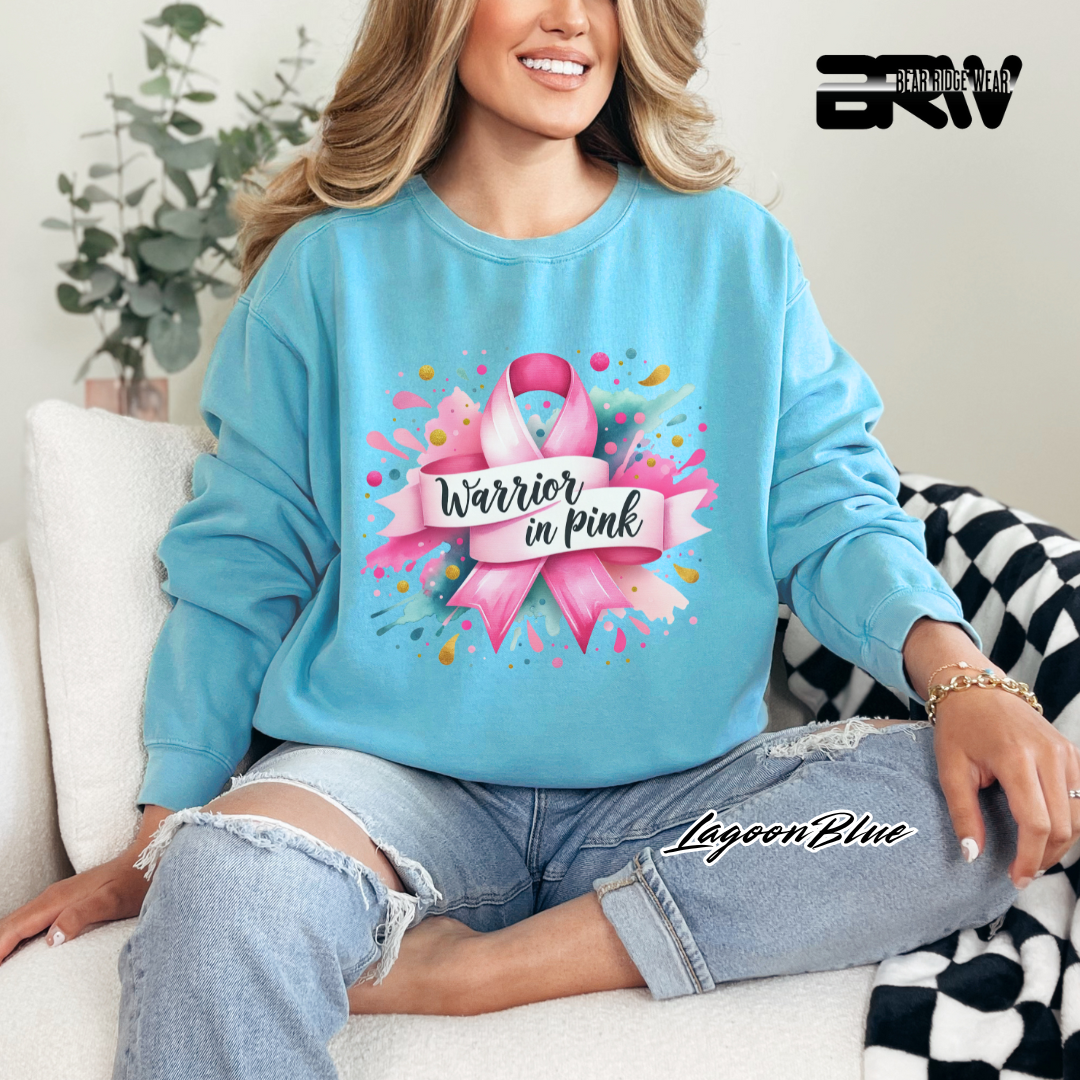 'Warrior In Pink' Awareness Crewneck Sweatshirt