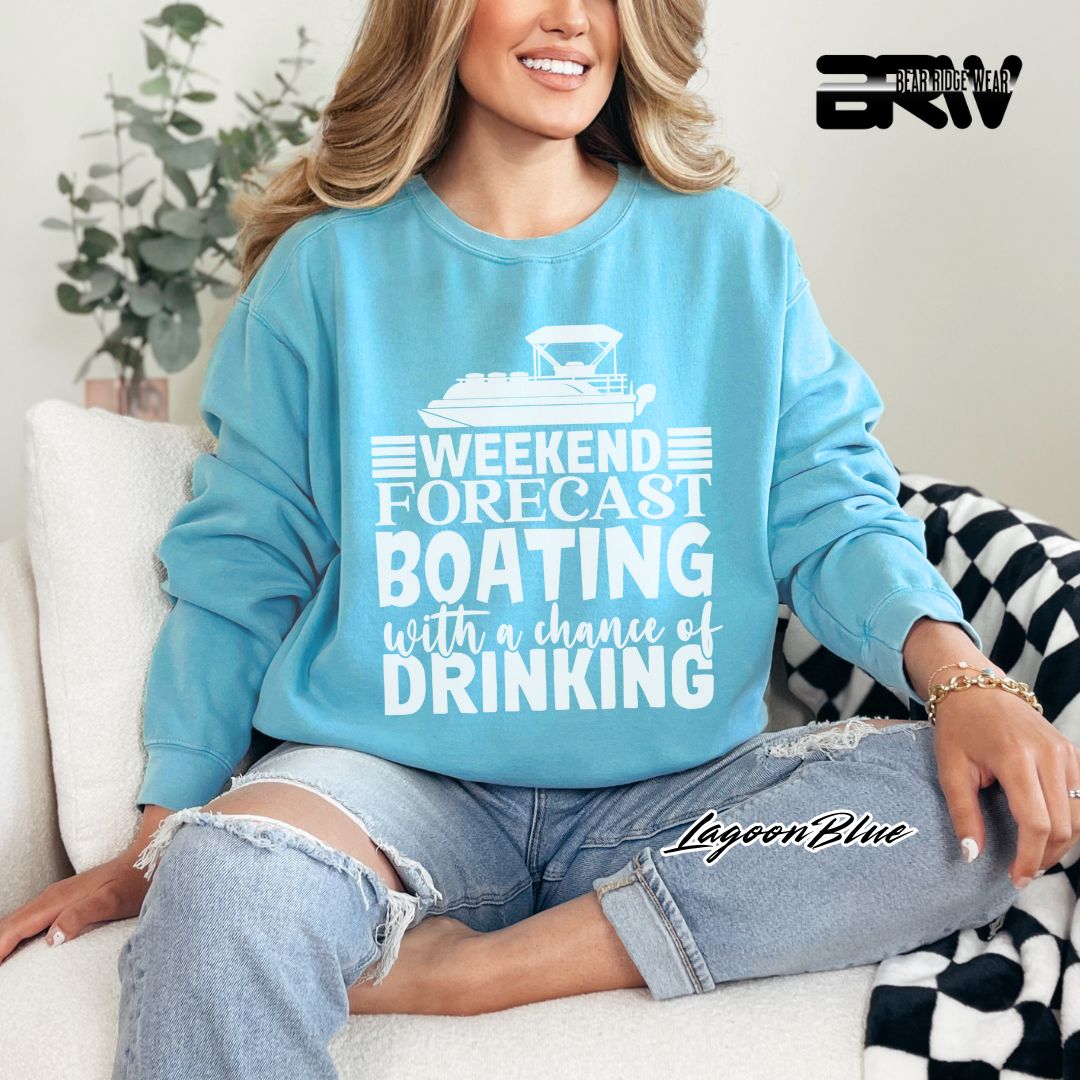 'Weekend Forecast-Boating' Summer Long Sleeve Tee