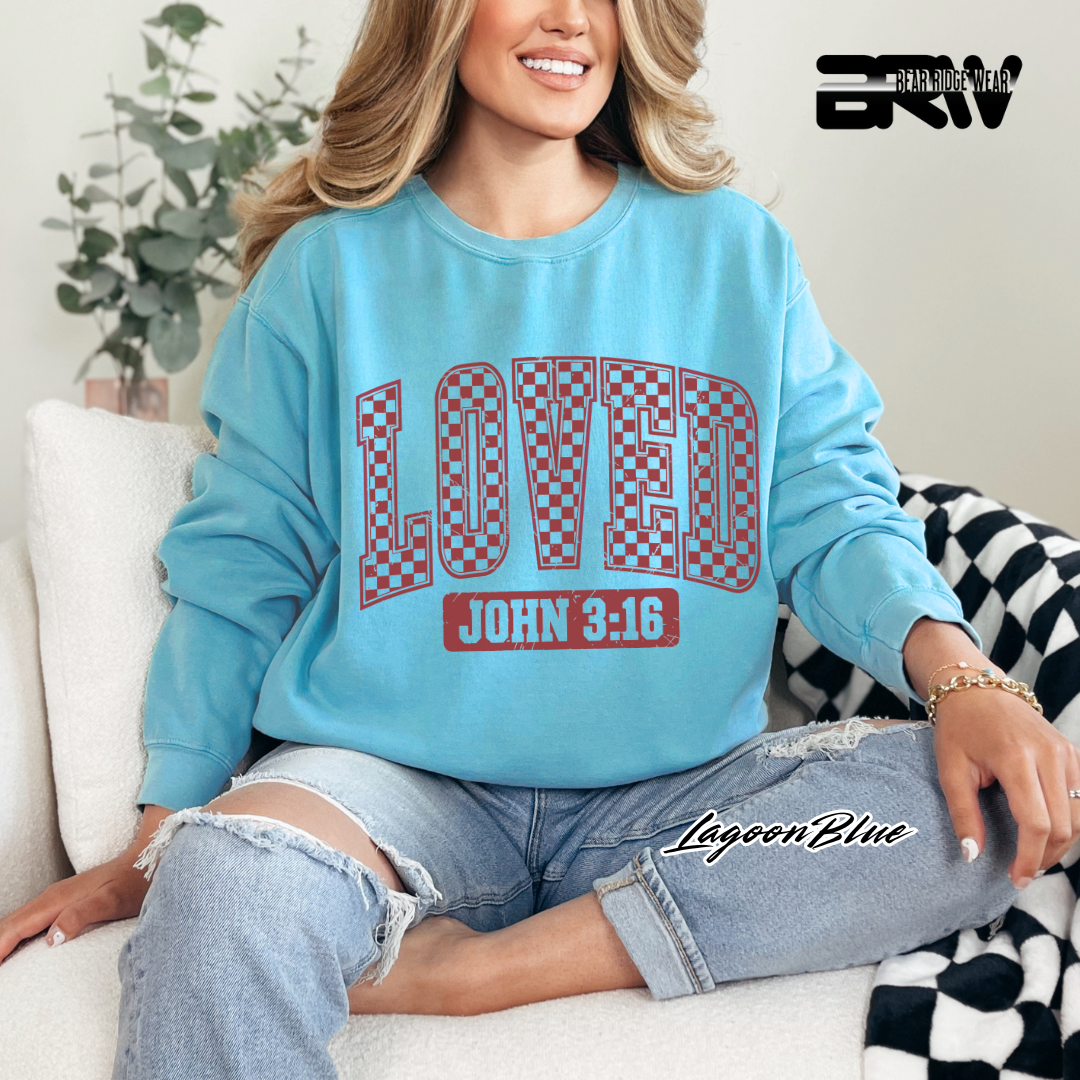 'Loved, John 3:16' Faith Crewneck Sweatshirt