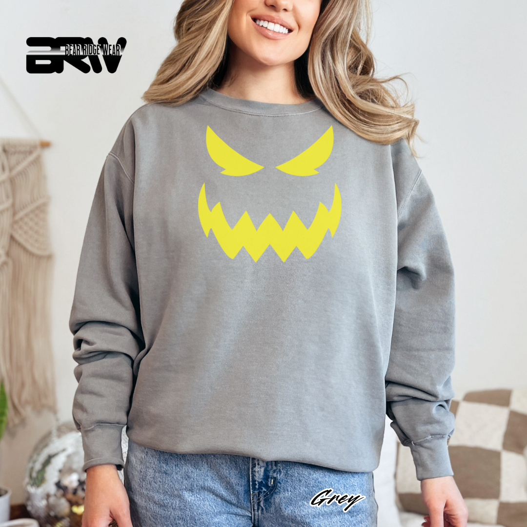 'Scary Pumpkin face' Fall Long Sleeve Tee
