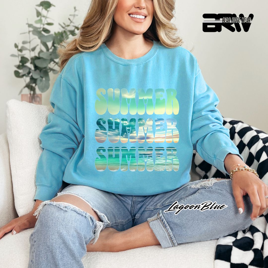 'Vibrant Summer Bubble Letter' Summer Long Sleeve Tee