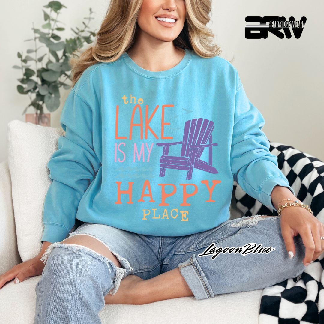 'The Lake Is My Happy Place' Summer Crewneck Sweatshirt