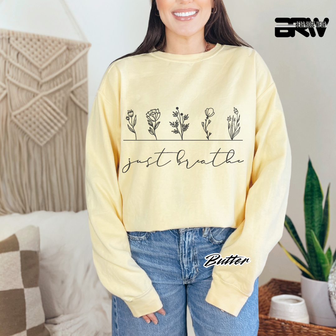 'Just Breathe' Long-Sleeved Tee
