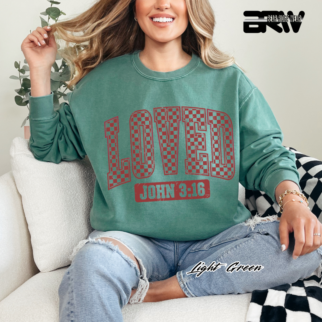 'Loved, John 3:16' Faith Crewneck Sweatshirt