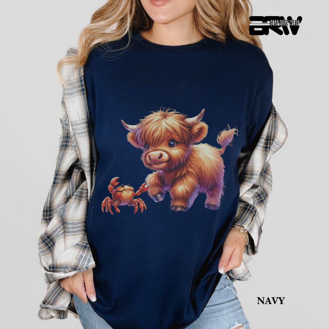 'Highland Cow-Crab' 3 Summer Tee