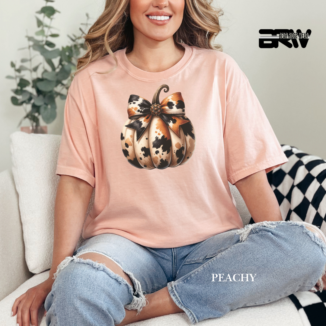 'Cow Hide Pumpkin' Fall Tee
