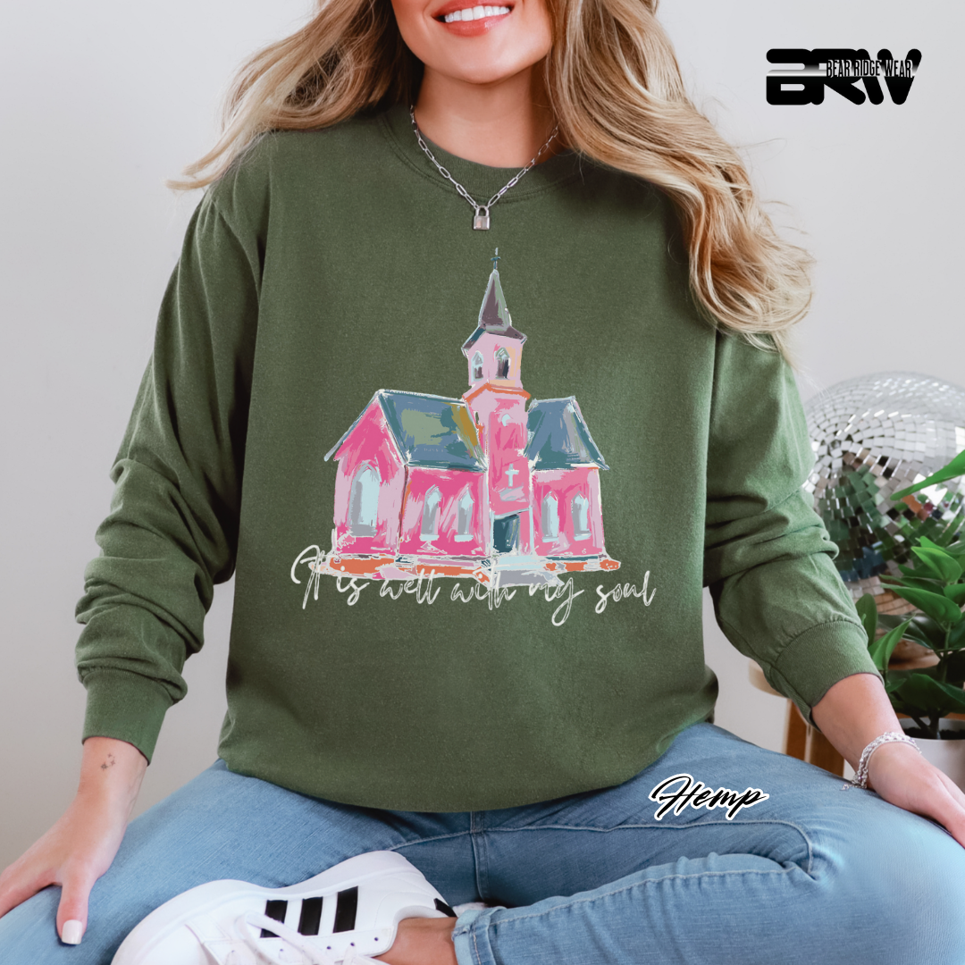 'It Is Well With My Soul' White Faith Long-Sleeve Tee