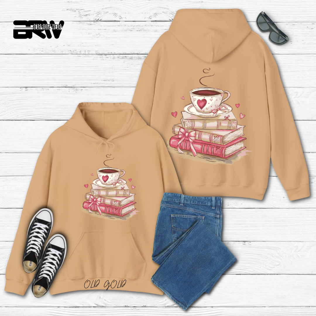 'Coffee on top of the books' Hoodie