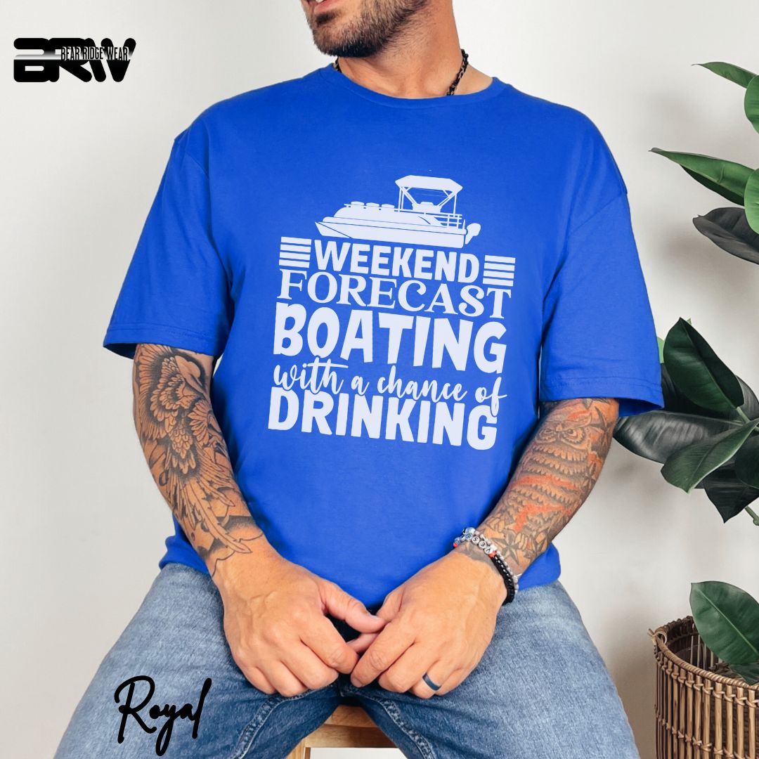 'Weekend Forecast-Boating' Summer T- Shirt