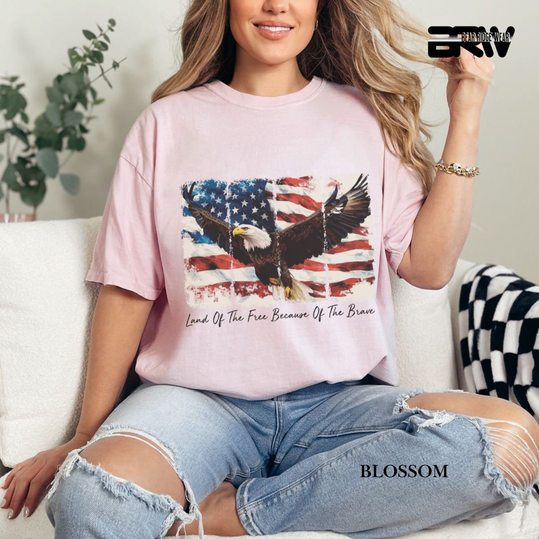 Land Of The Free-Eagle- Patriotic Tee