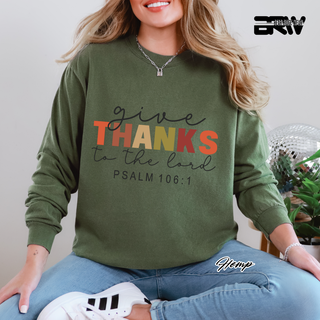 'Give Thanks To The Lord' Faith Long-Sleeve Tee