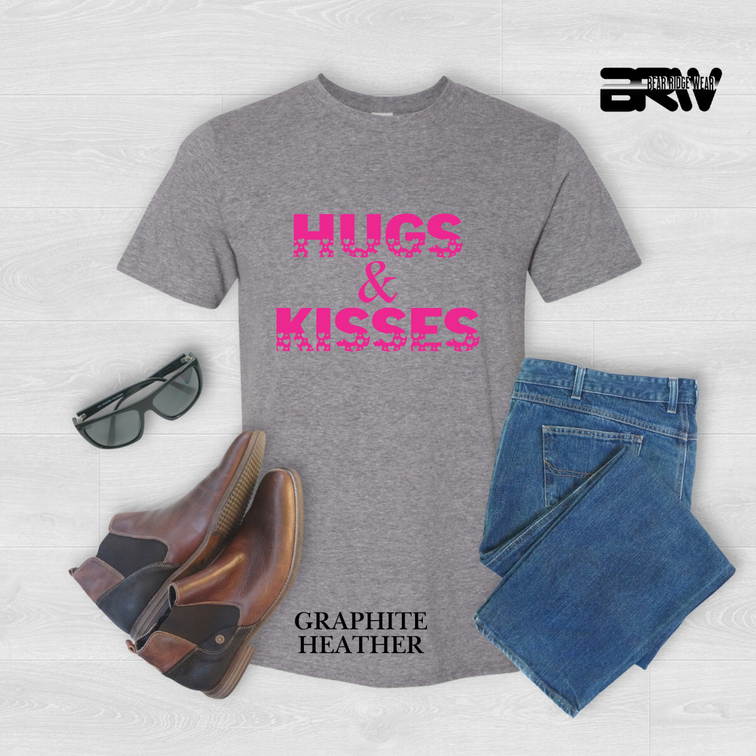 ‘Hugs and Kisses’ Pink Stroke Tee