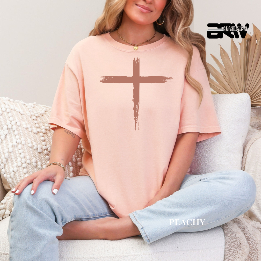 'Cross-Brush Storkes' Faith Tee