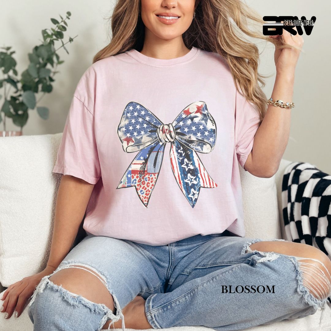 Bow- Patriotic Tee