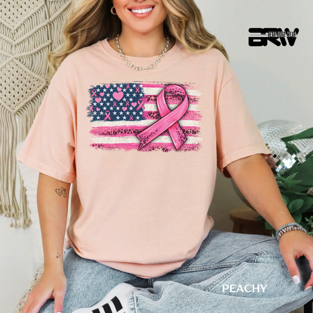 'Breast Cancer-Flag' Awareness Tee