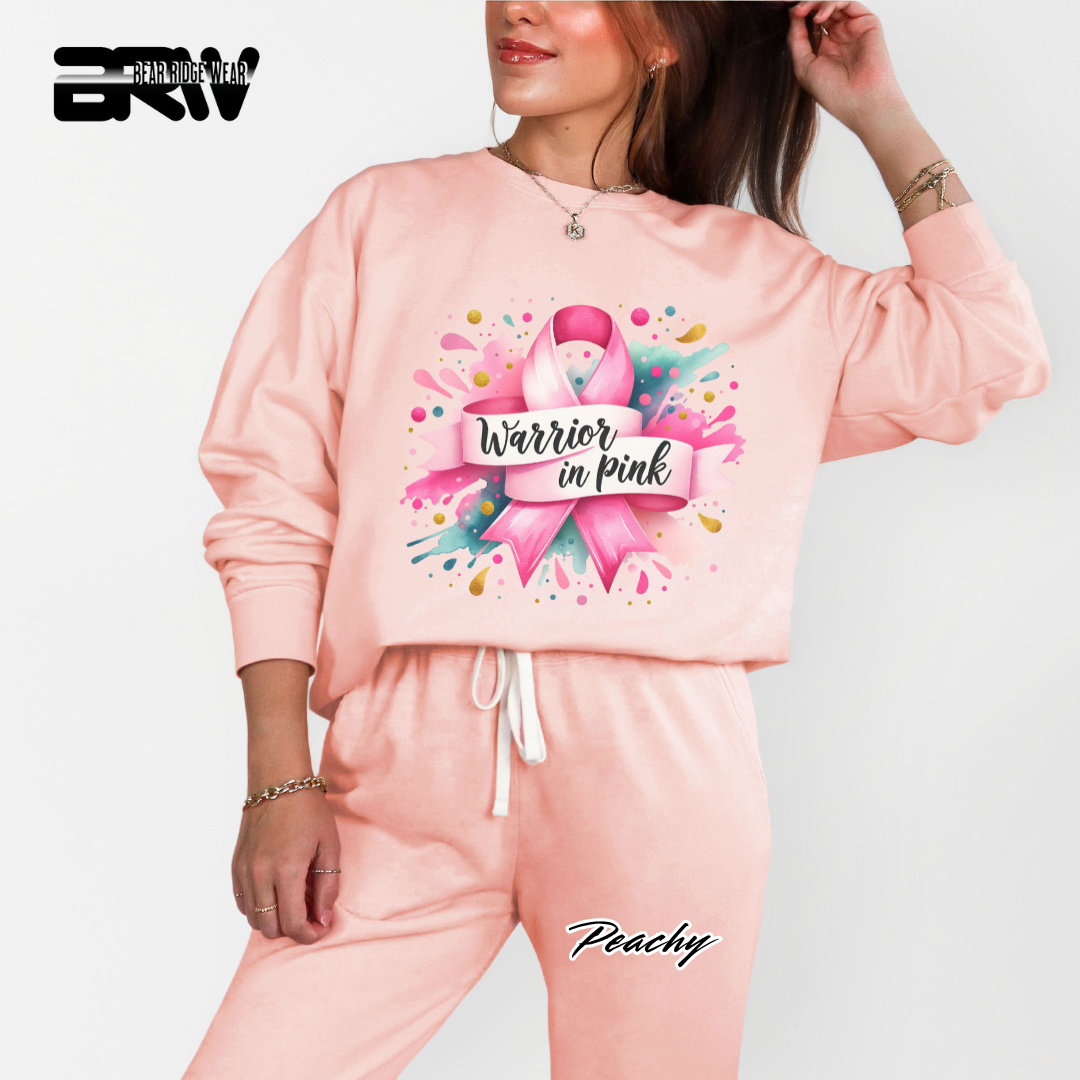 'Warrior In Pink' Awareness Crewneck Sweatshirt