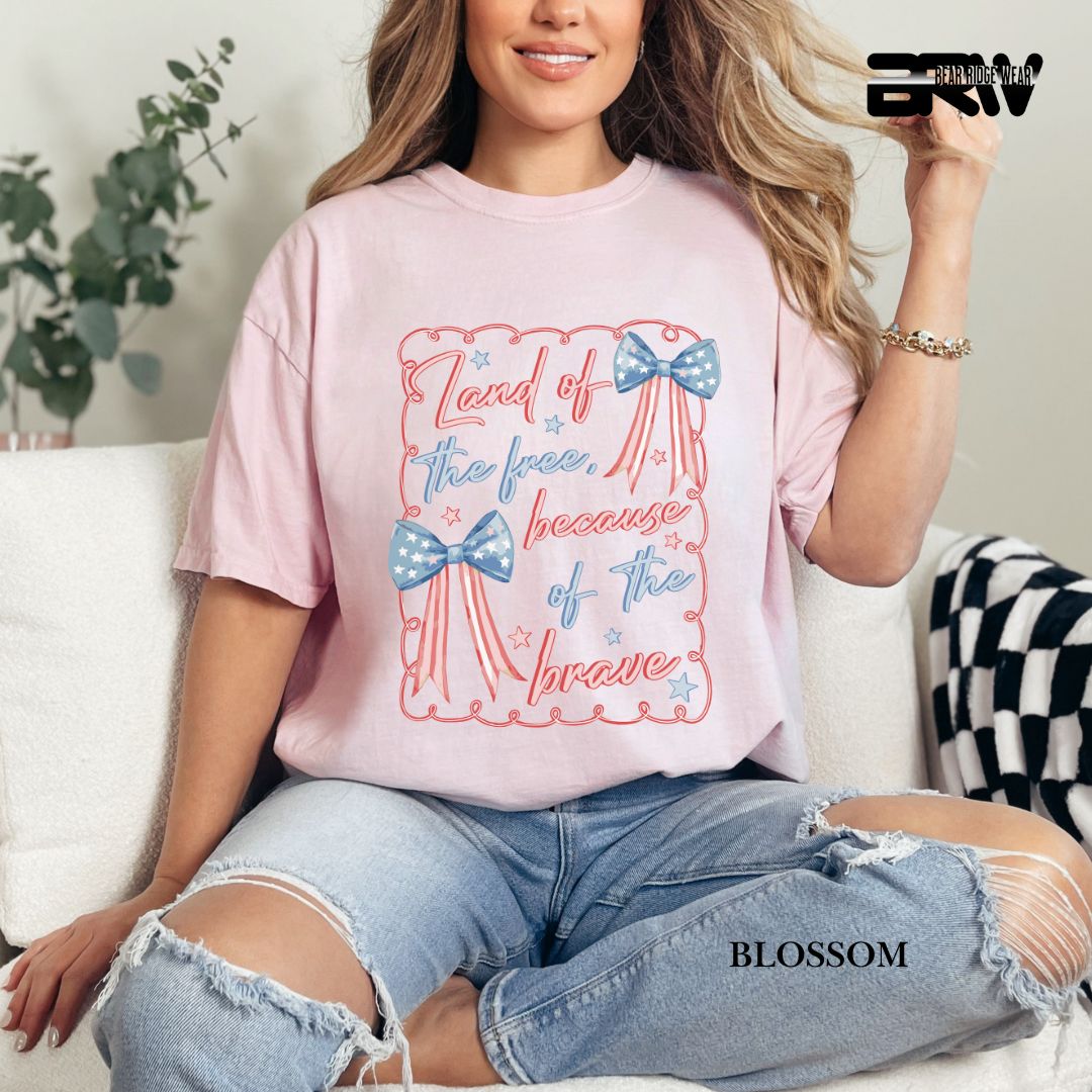 Land Of The Free-Bows- Patriotic Tee
