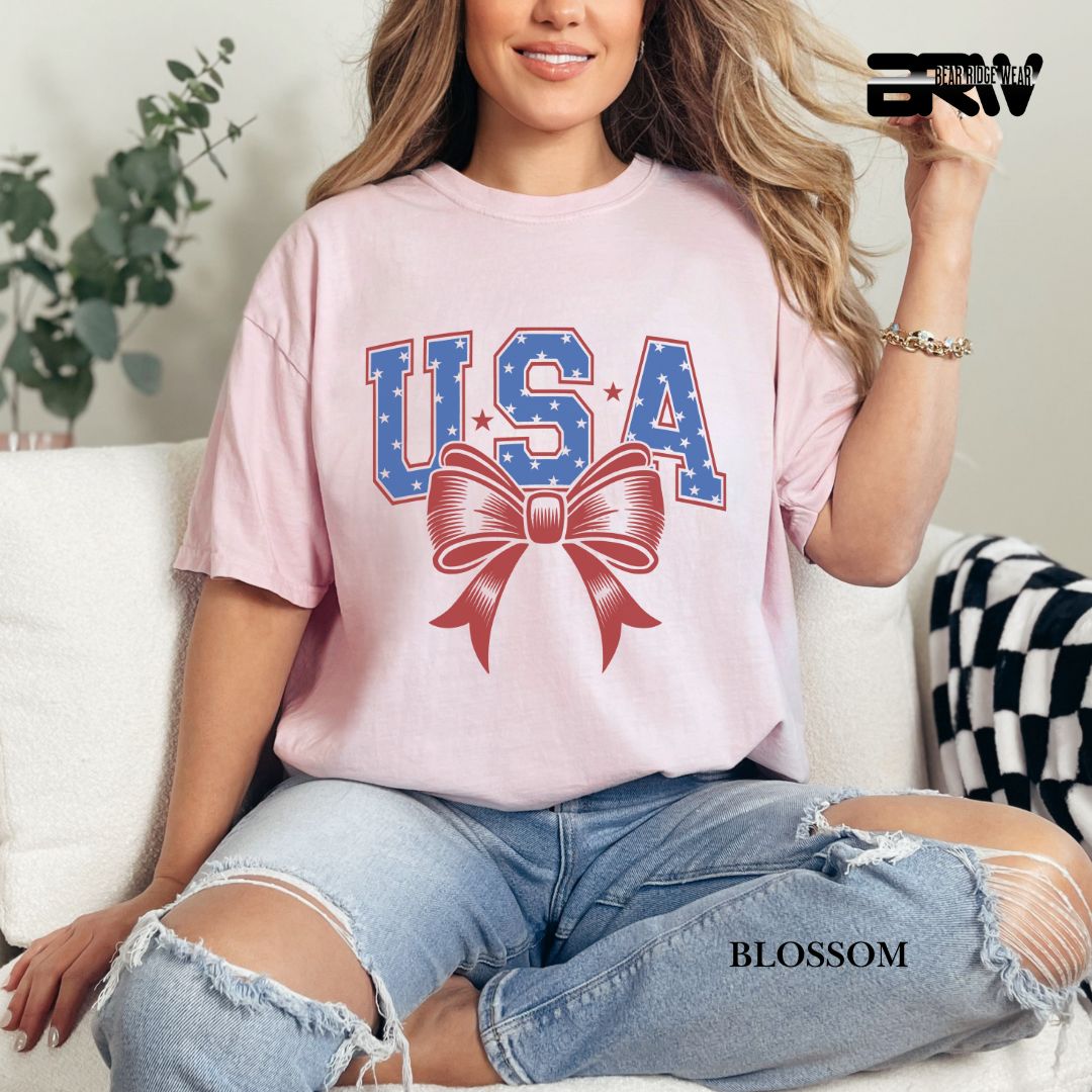 USA-Bow- Patriotic Tee