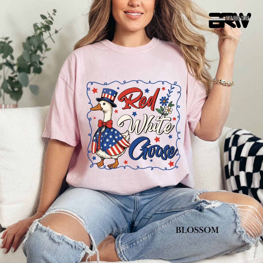 Red-White Goose- Patriotic Tee