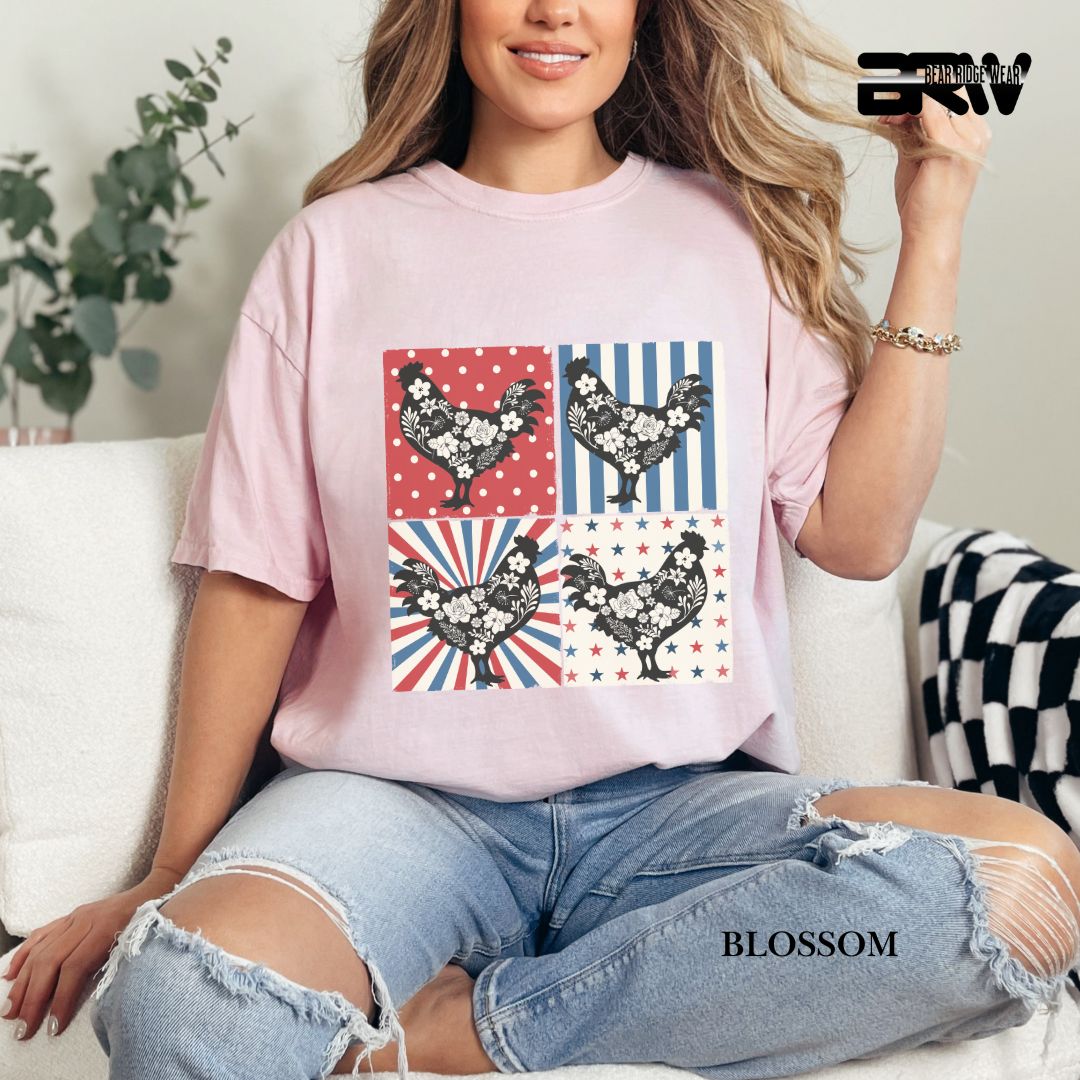4th Of July Chickens - Patriotic Tee