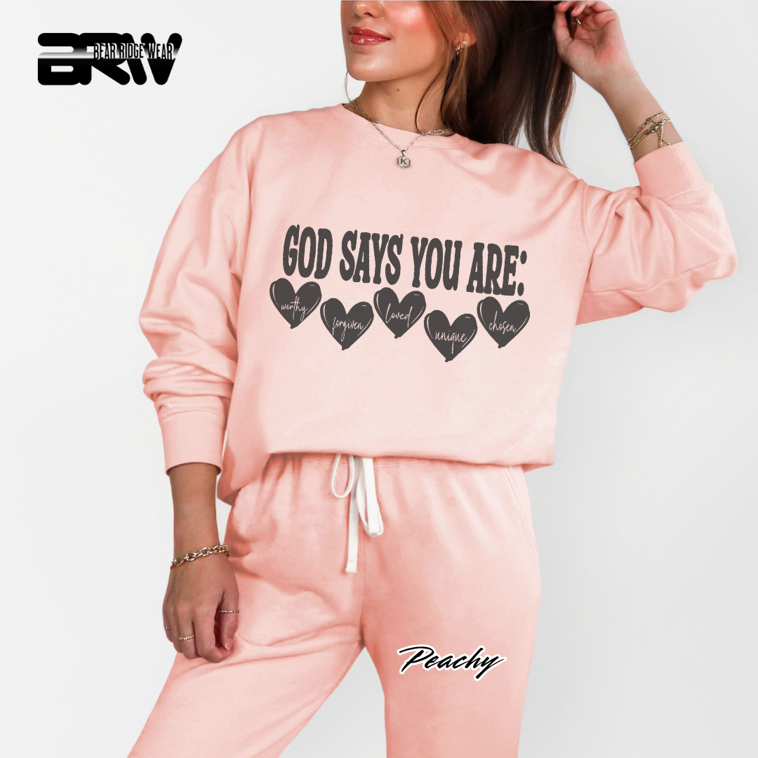 'God Says You Are' Faith Long-Sleeve Tee