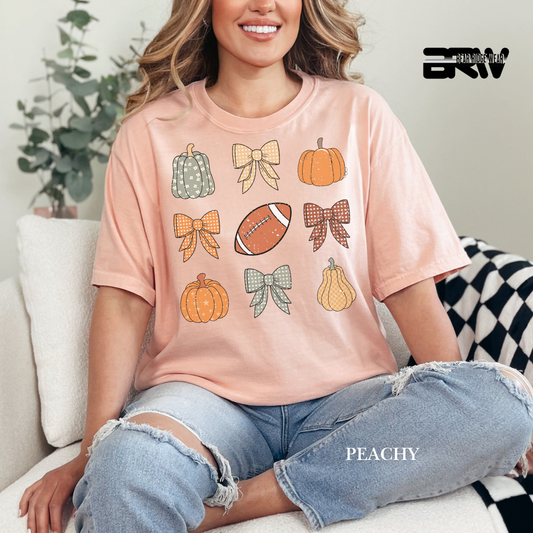 'Pumpkin Distressed Football' Fall Tee