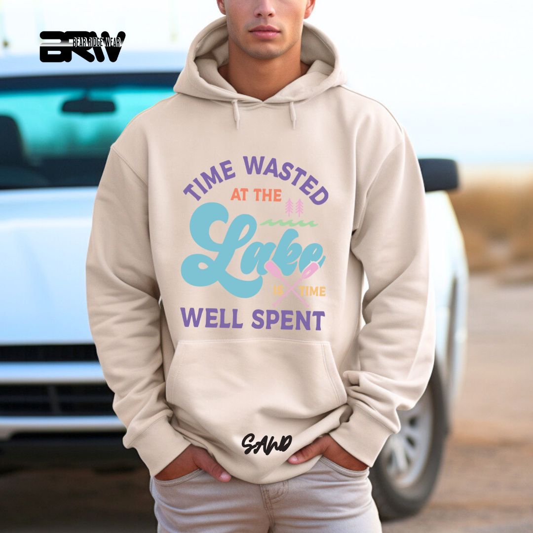 'Time Wasted At The Lake Is Time Well Spent' Summer Hoodie