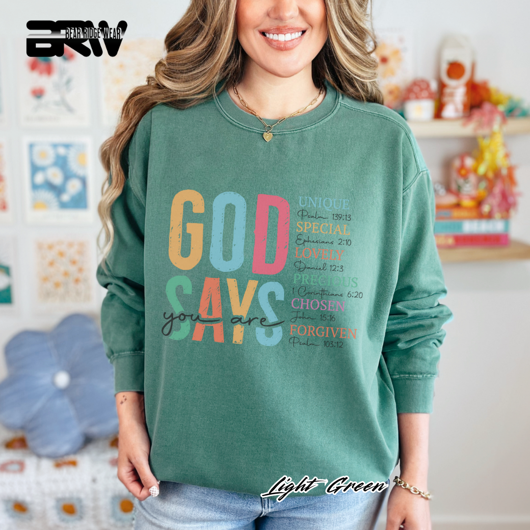 'God Says, You Are' Faith Long-Sleeve Tee