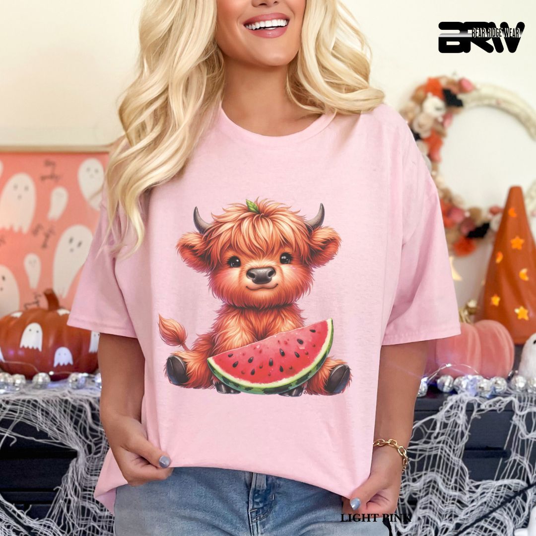 'Highland Cow-Watermelon' 2 Summer Tee