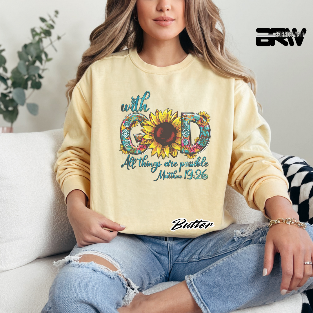 'With God All Things Are Possible' Long-Sleeve Faith Tee