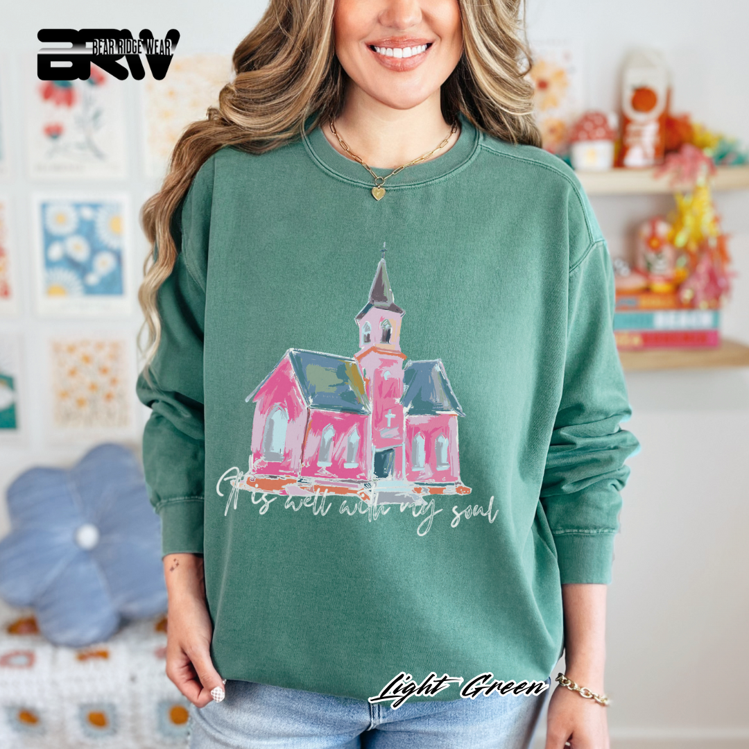 'It Is Well With My Soul' Faith Crewneck Sweatshirt