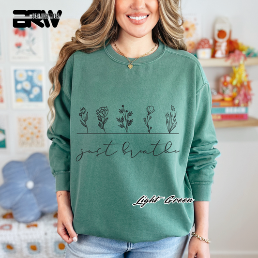'Just Breathe' Everyday Crewneck Sweatshirt