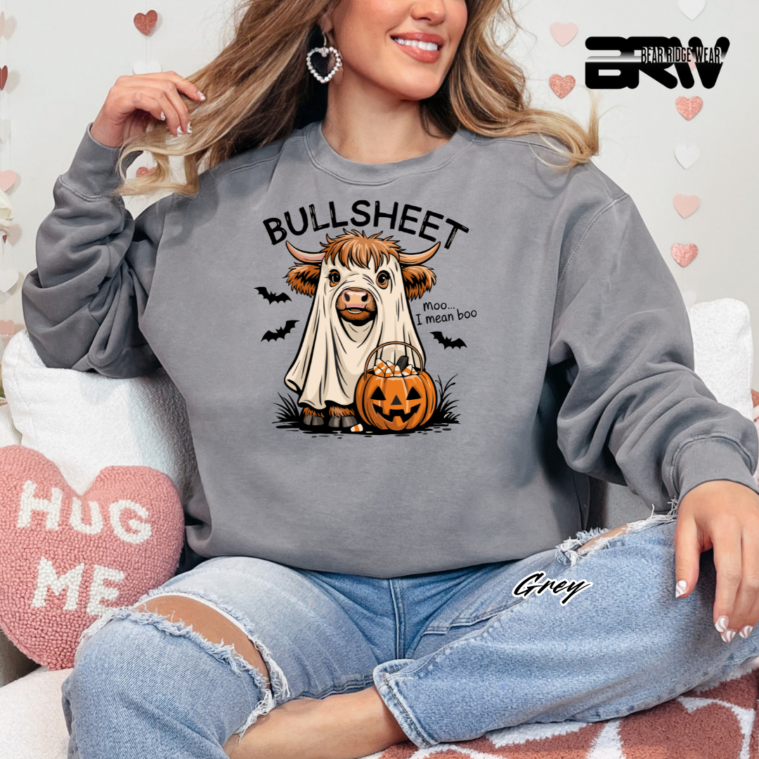 'Bull Sheet-Boo' Fall Crewneck Sweatshirt