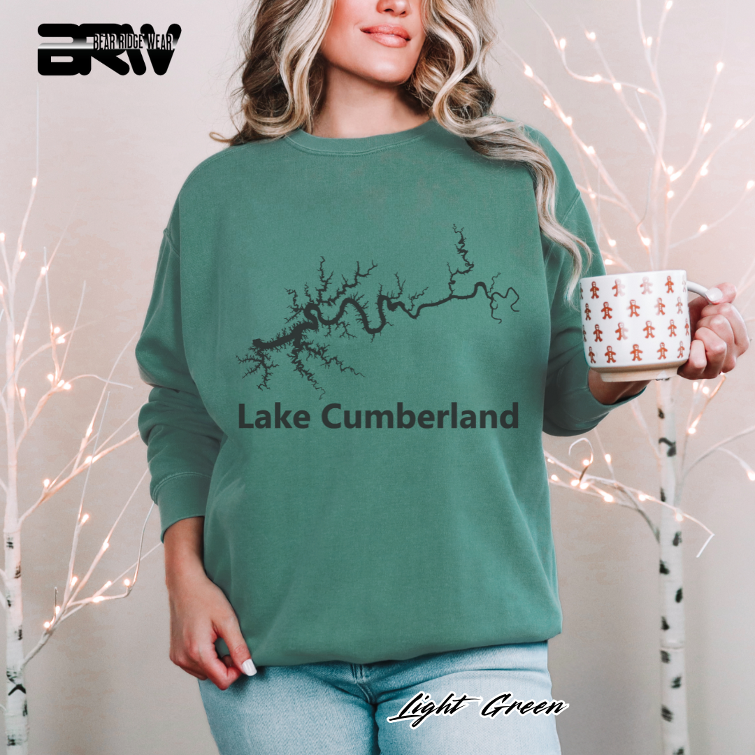 'Black Lake Cumberland Map' Crewneck Sweatshirt