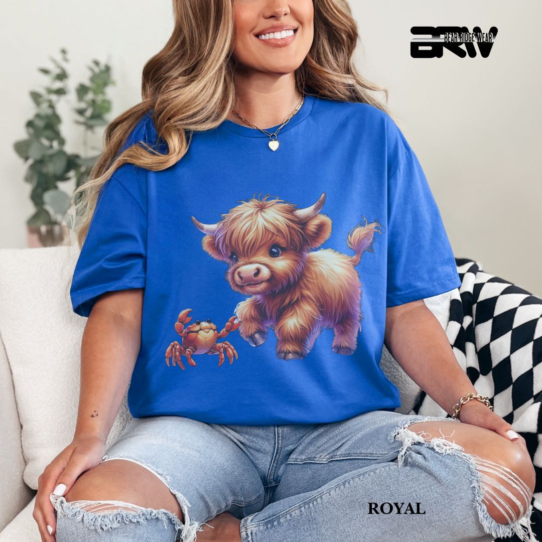'Highland Cow-Crab' 3 Summer Tee
