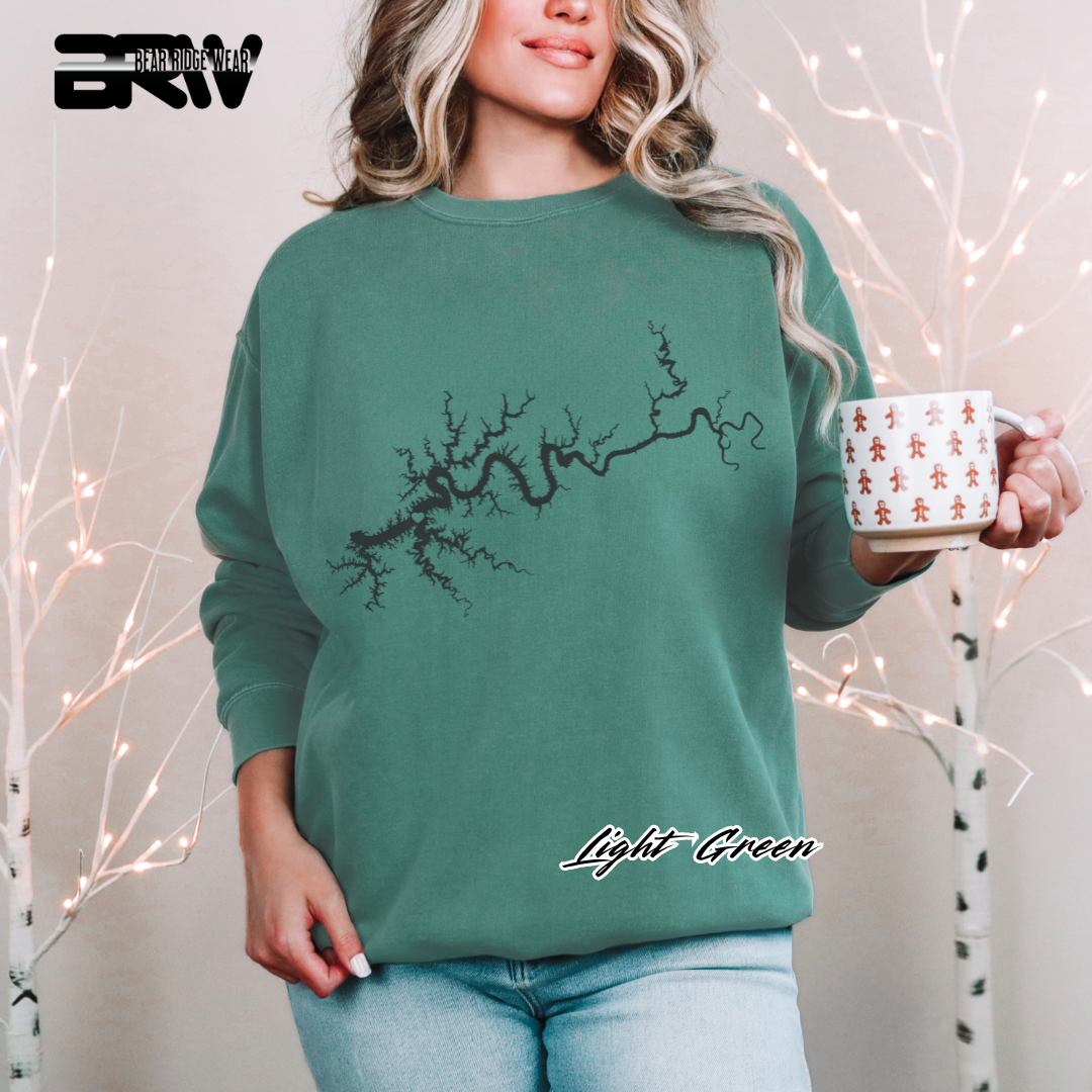 'Lake Cumberland Map' Crewneck Sweatshirt
