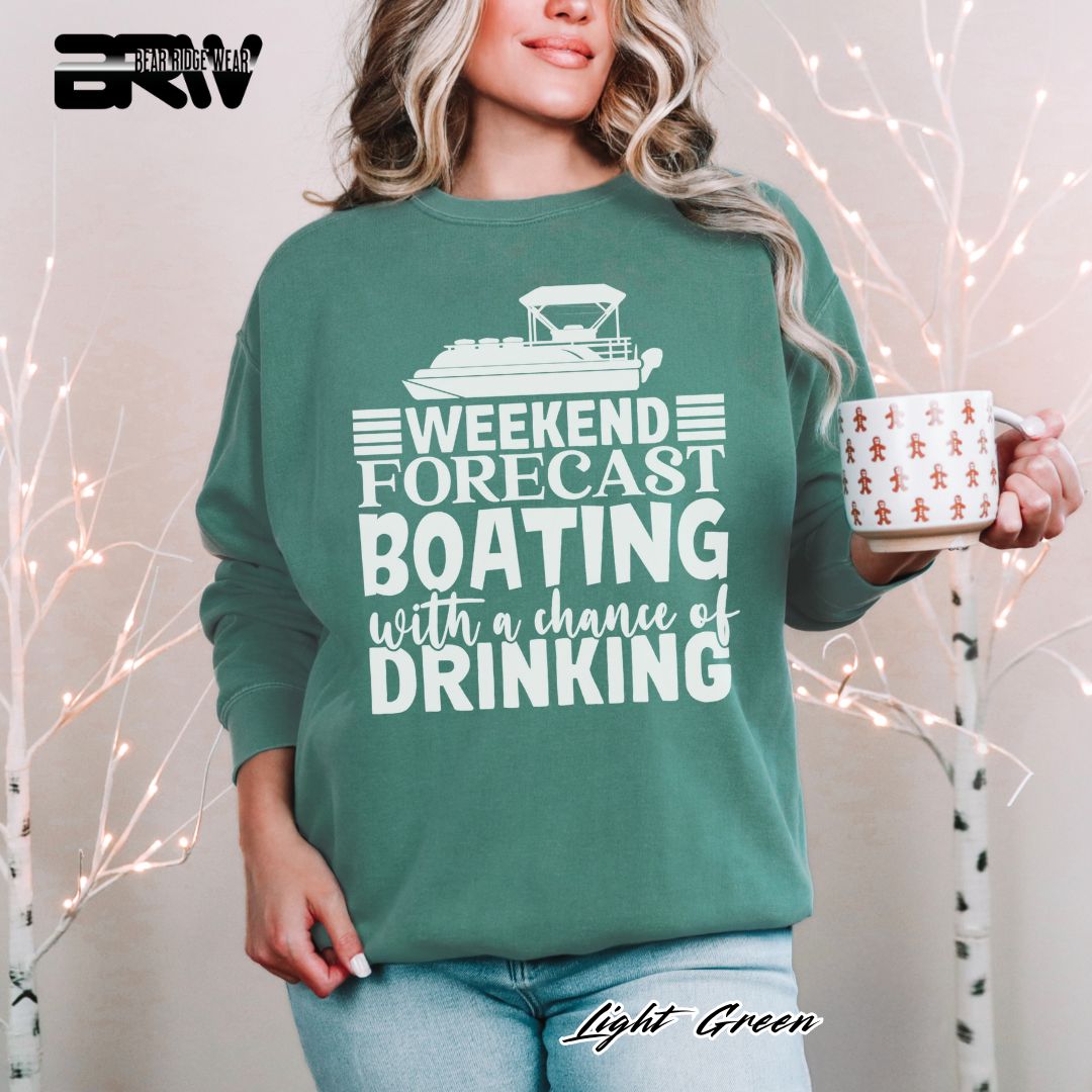 'Weekend Forecast-Boating' Summer Long Sleeve Tee