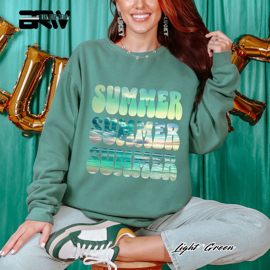 'Vibrant Summer Bubble Letter' Summer Long Sleeve Tee