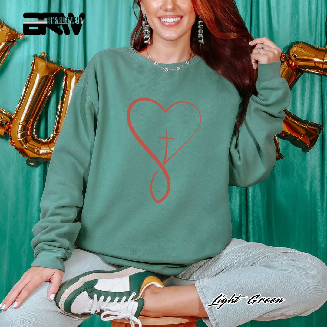'Infinity Heart With Cross Inside' Faith Long-Sleeve Tee